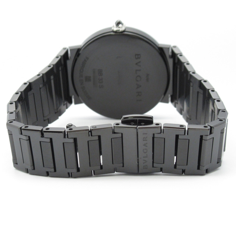 寶格麗女士腕錶，精鋼錶殼，黑色DLC塗層，黑色，BB33S-2