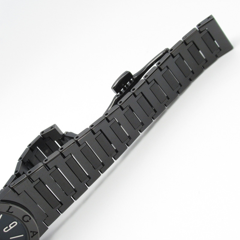 寶格麗女士腕錶，精鋼錶殼，黑色DLC塗層，黑色，BB33S-11