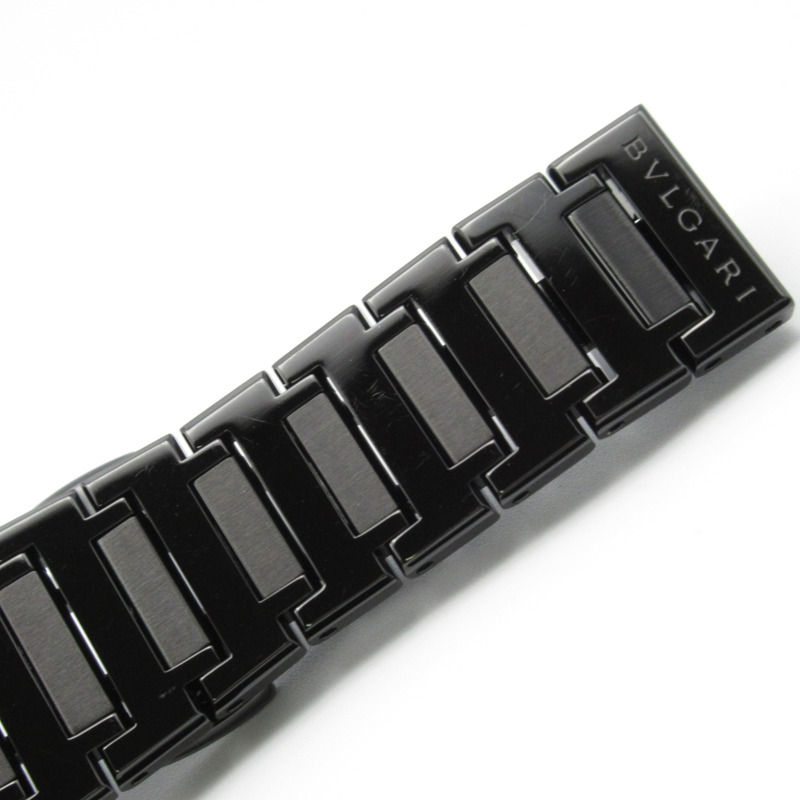 寶格麗女士腕錶，精鋼錶殼，黑色DLC塗層，黑色，BB33S-15