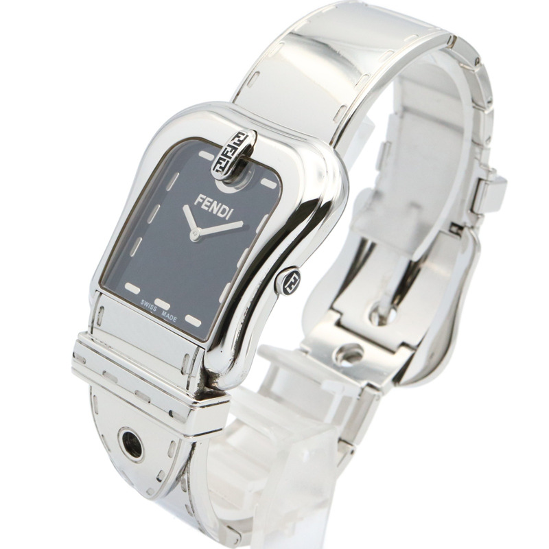 芬迪 (Fendi) 扣環圖案腕錶，不鏽鋼材質，女士款，黑色，3800克-1