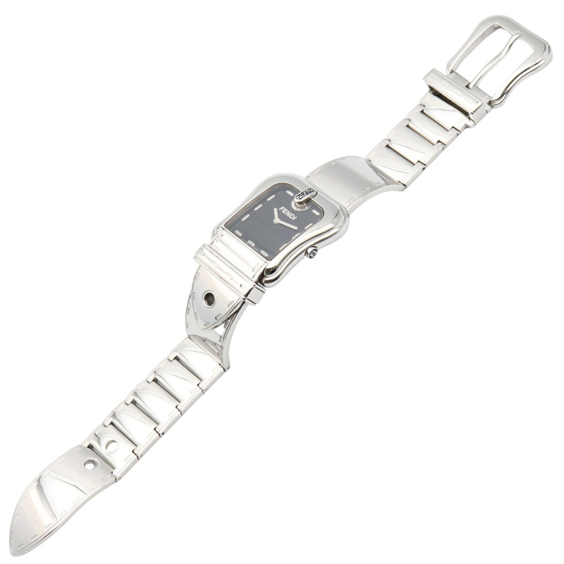 芬迪 (Fendi) 扣環圖案腕錶，不鏽鋼材質，女士款，黑色，3800克-3