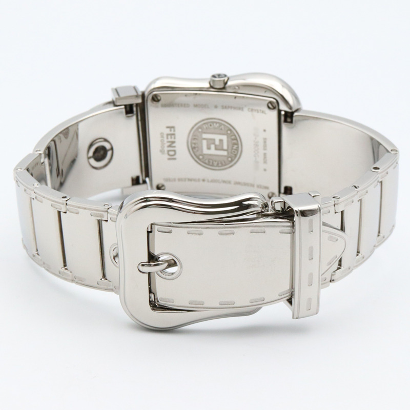 芬迪 (Fendi) 扣環圖案腕錶，不鏽鋼材質，女士款，黑色，3800克-4