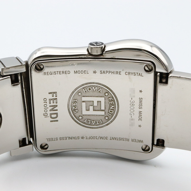 芬迪 (Fendi) 扣環圖案腕錶，不鏽鋼材質，女士款，黑色，3800克-5