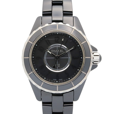 香奈兒 J12 女士黑色陶瓷腕錶，黑色，H4196