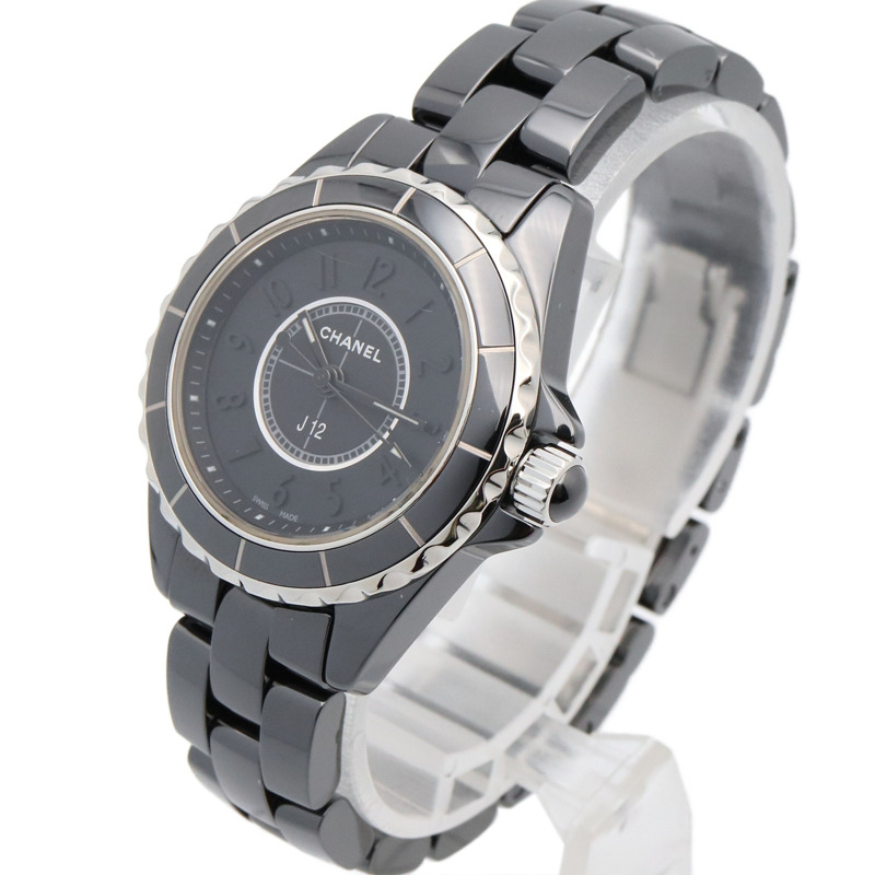 香奈兒 J12 女士黑色陶瓷腕錶，黑色，H4196-1