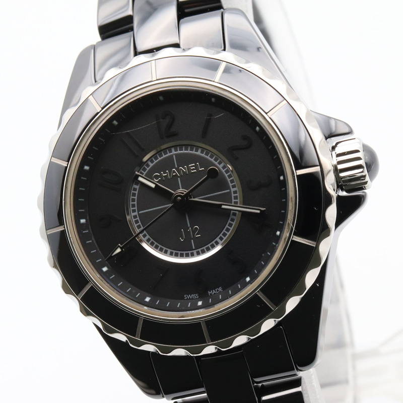 香奈兒 J12 女士黑色陶瓷腕錶，黑色，H4196-2