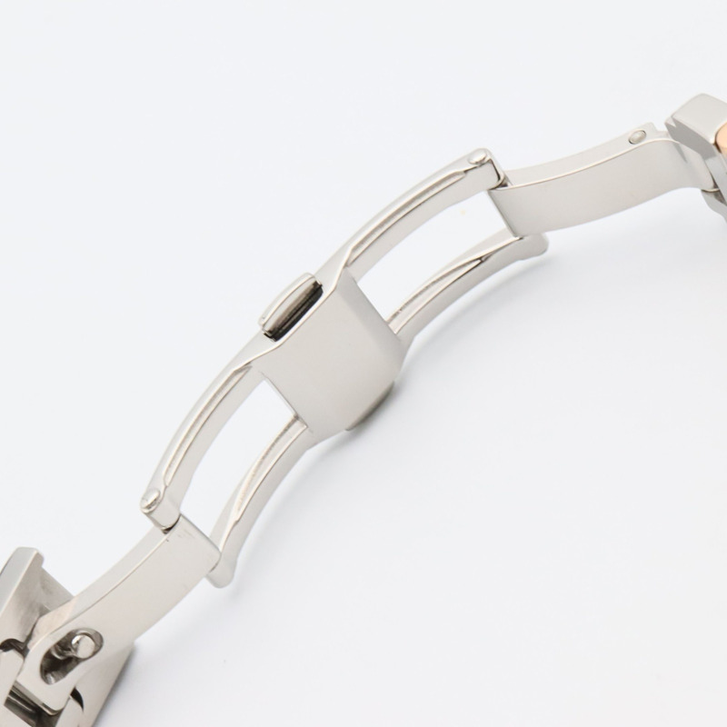 歐米茄星座系列迷你四方鑲鑽錶圈多寶石腕錶，18K玫瑰金（玫瑰金），不鏽鋼，鑽石，白色錶殼，女士款，1283.79-13