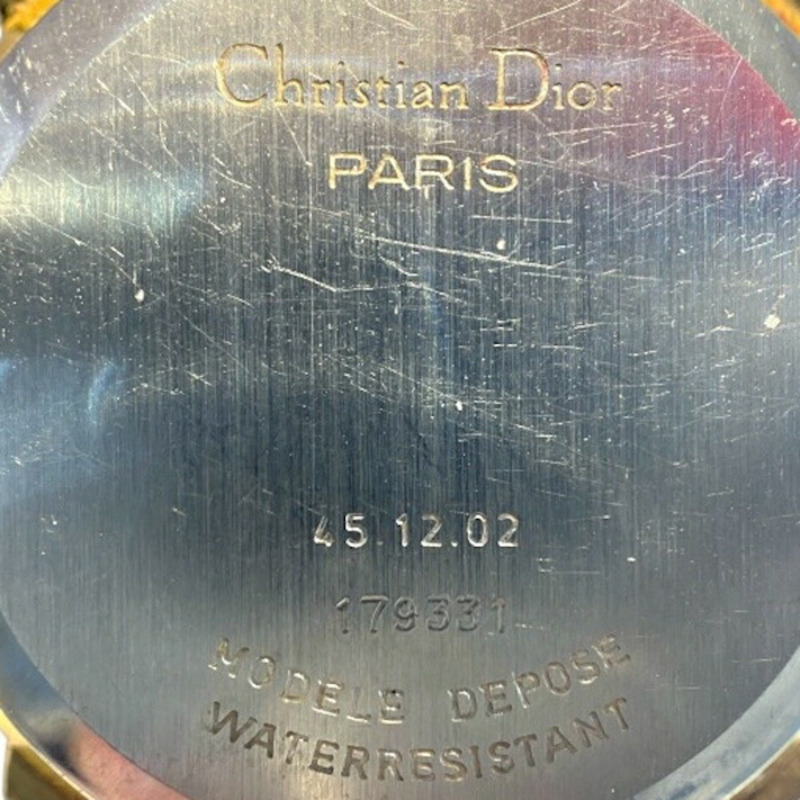 Dior 45.12.02 石英香檳金錶盤女錶-4