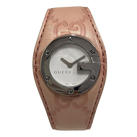 Gucci G Bandeau 104 石英 Guccissima 女士真皮腕錶