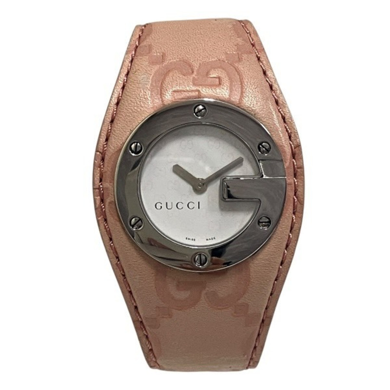 Gucci G Bandeau 104 石英 Guccissima 女士真皮腕錶-0