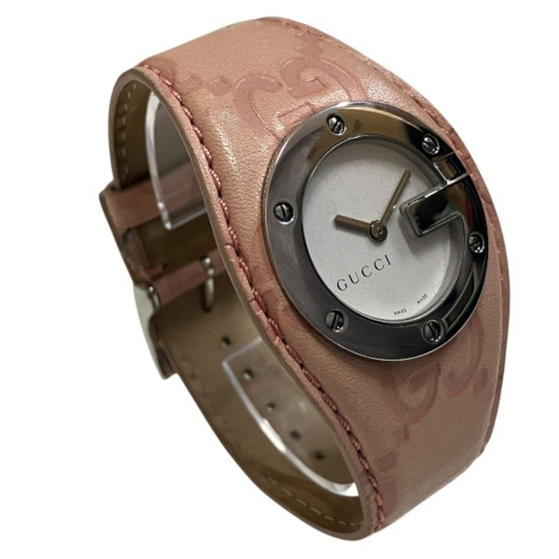 Gucci G Bandeau 104 石英 Guccissima 女士真皮腕錶-2