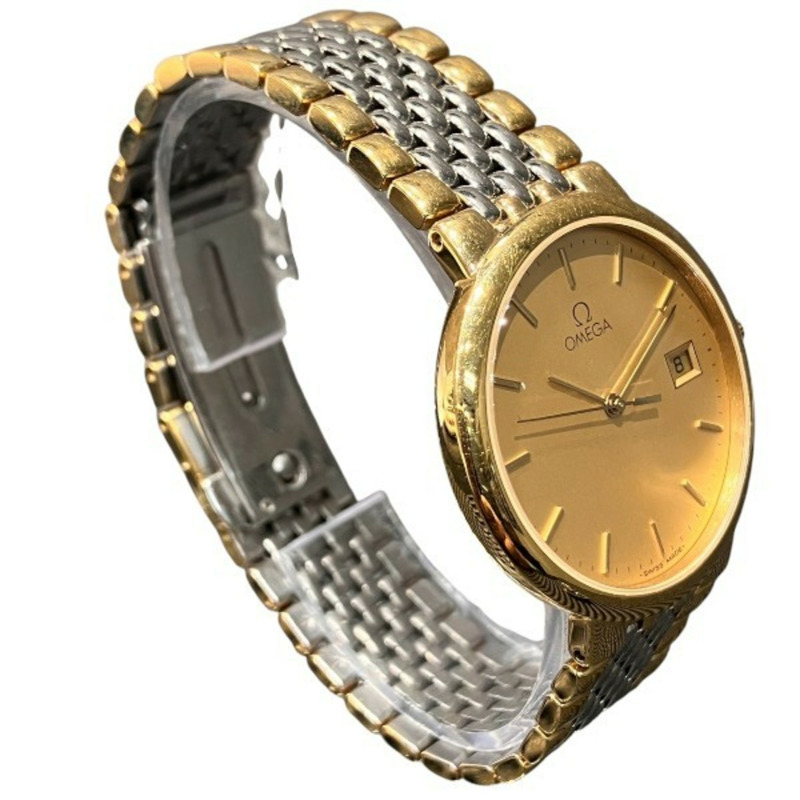 歐米茄碟飛系列1430石英腕錶，金色錶盤，男款-2