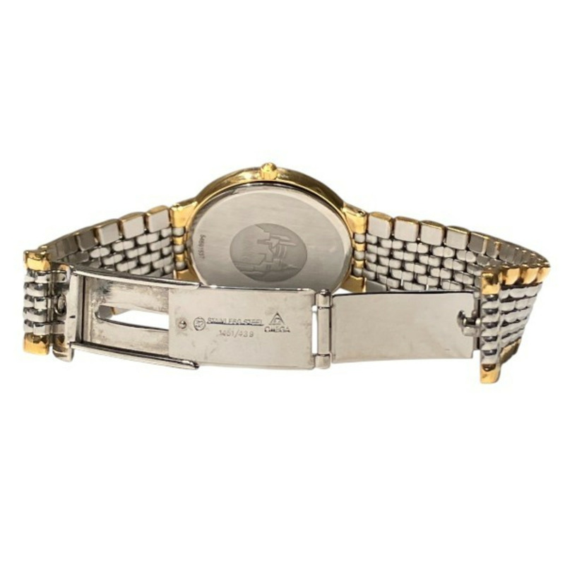 歐米茄碟飛系列1430石英腕錶，金色錶盤，男款-5