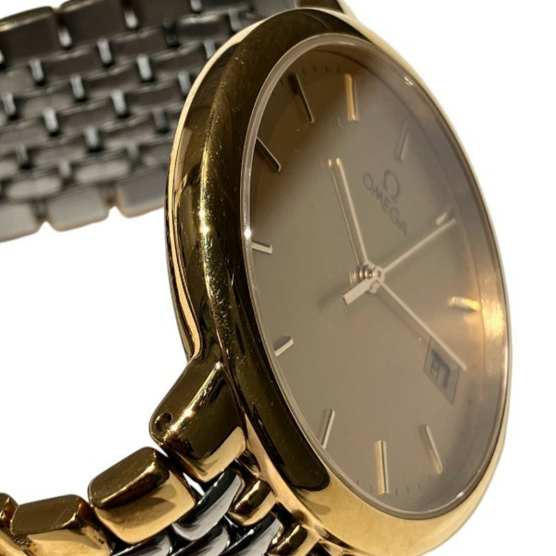 歐米茄碟飛系列1430石英腕錶，金色錶盤，男款-6