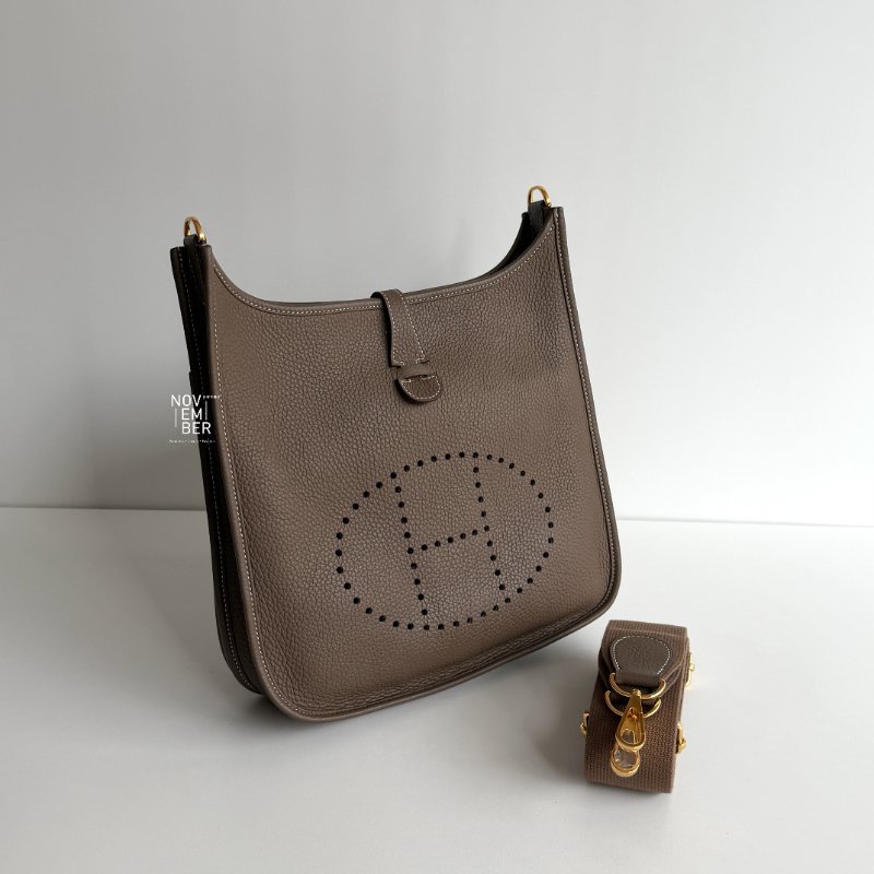 99新🆕Hermès 愛馬仕 Evelyne 29 大象灰金釦-1