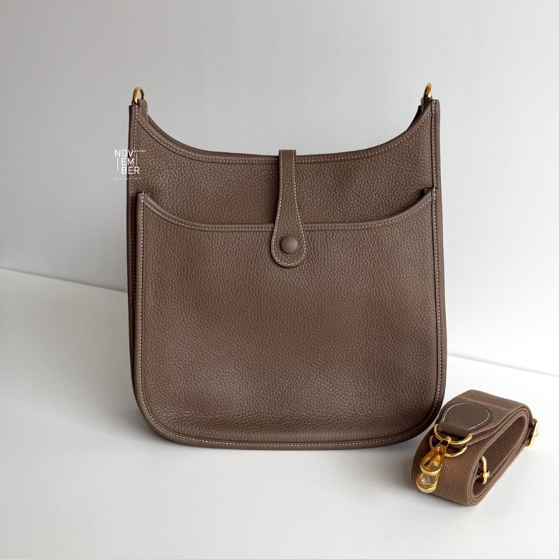 99新🆕Hermès 愛馬仕 Evelyne 29 大象灰金釦-5
