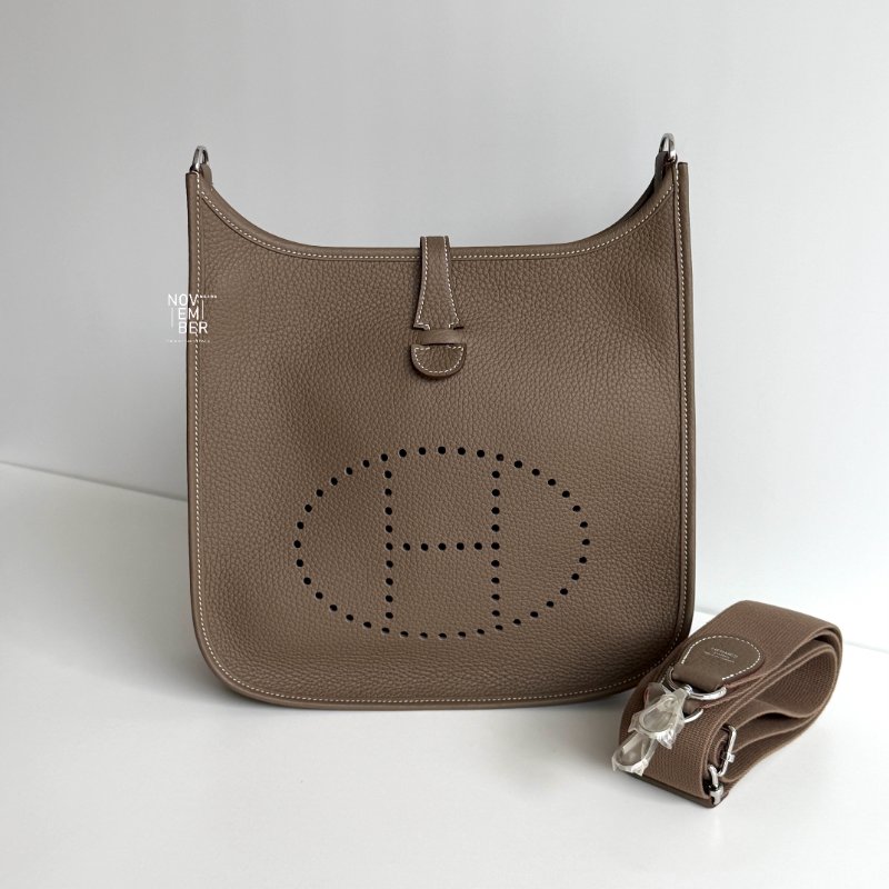 閒置新✨Hermès 愛馬仕 Evelyne 29 大象灰銀釦-0