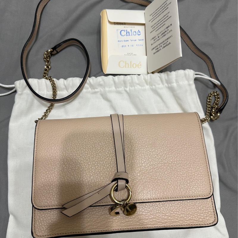 CHLOE ALPHABET LOGO牛皮斜背包-0