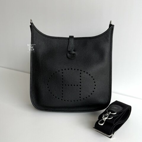 閒置新✨Hermès 愛馬仕 Evelyne 29 黑色銀釦