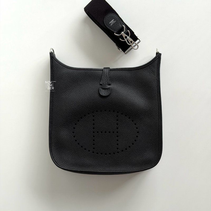 閒置新✨Hermès 愛馬仕 Evelyne 29 黑色銀釦-5