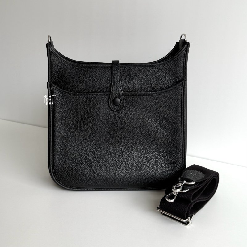 閒置新✨Hermès 愛馬仕 Evelyne 29 黑色銀釦-6