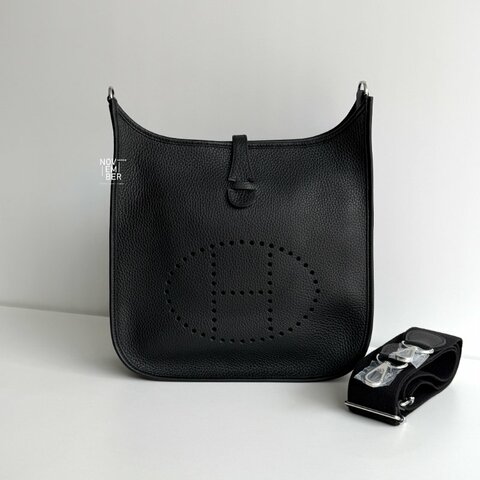 閒置新✨Hermès 愛馬仕 Evelyne 29 黑色銀釦