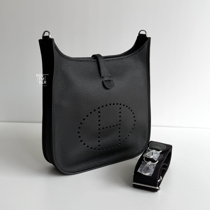 閒置新✨Hermès 愛馬仕 Evelyne 29 黑色銀釦-1