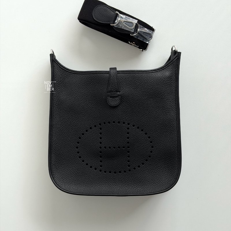 閒置新✨Hermès 愛馬仕 Evelyne 29 黑色銀釦-5