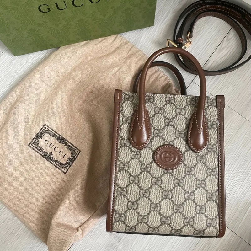 GUCCI Interlocking G 迷你手提袋|琴譜包🤎-0