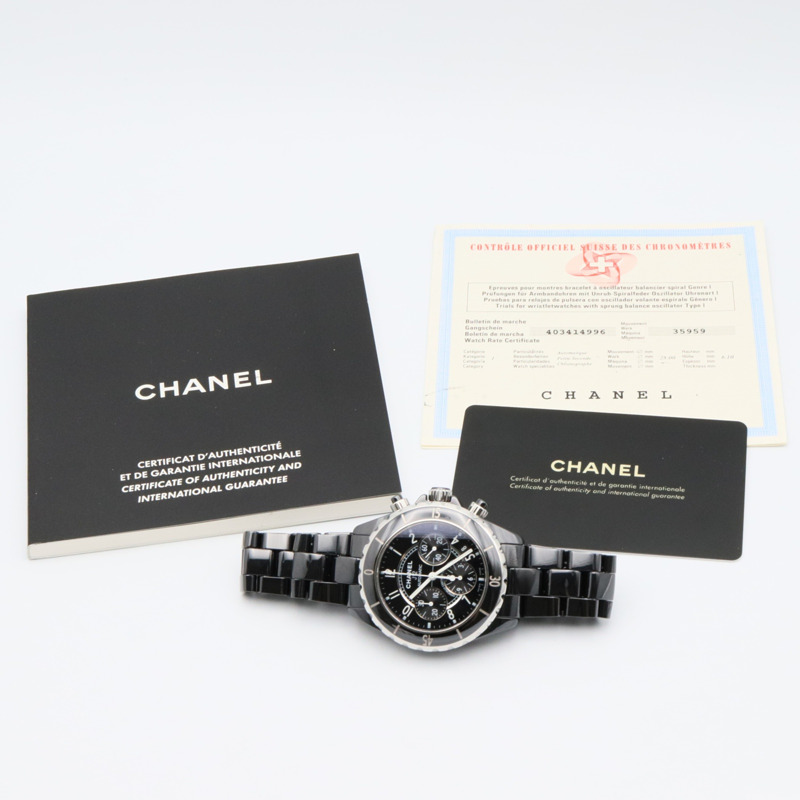 香奈兒 J12 計時腕錶，男士，黑色，陶瓷，H0940-9