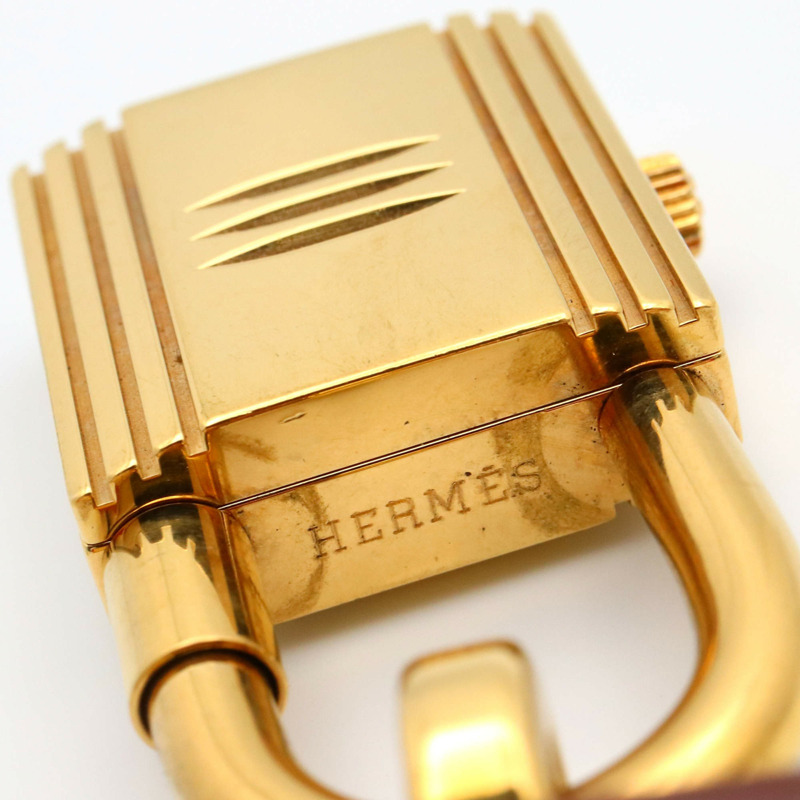 愛馬仕 Kelly 女士腕錶，鍍金款，皮革錶帶，紅色，KE1.201-9