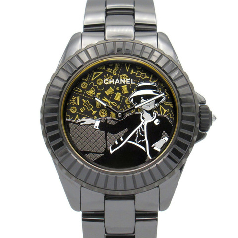香奈兒 Mademoiselle J12 Couture 陶瓷男士腕錶，黑色，H9761