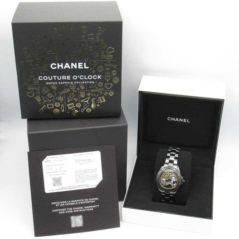 香奈兒 Mademoiselle J12 Couture 陶瓷男士腕錶，黑色，H9761-9