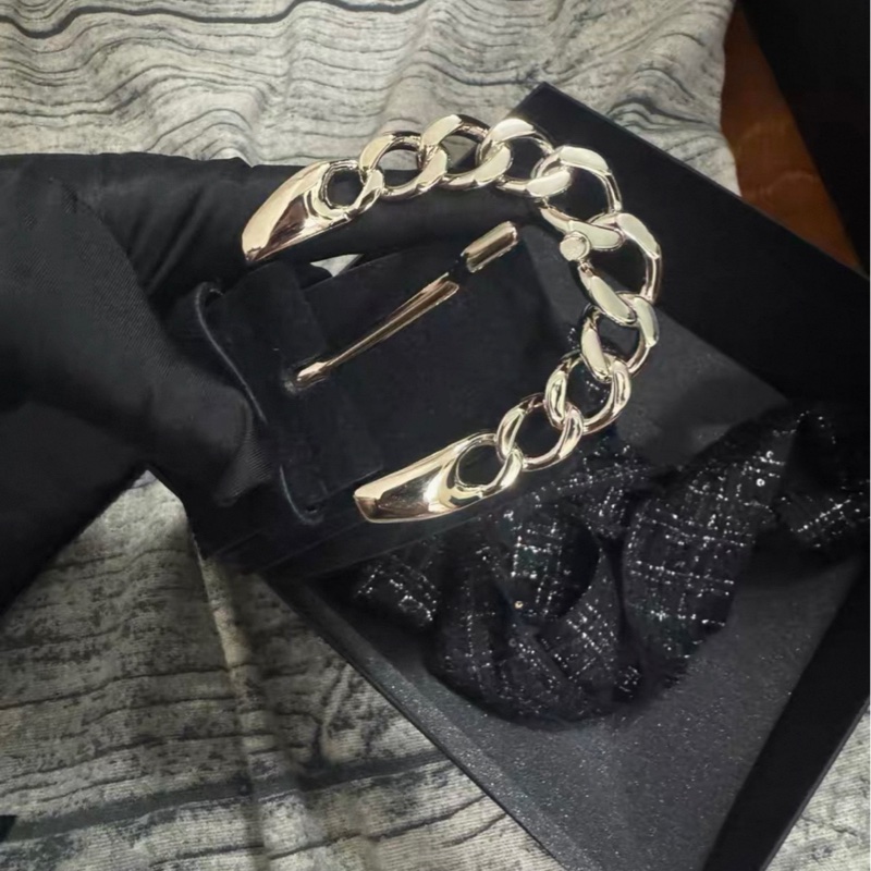 Chanel香奈兒25最新絲絨小牛皮皮帶-4