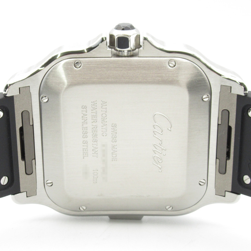 卡地亞 Santos de Chronograph XL 男士腕錶，不鏽鋼錶殼，橡膠錶帶，灰色 (WSSA0078)-5