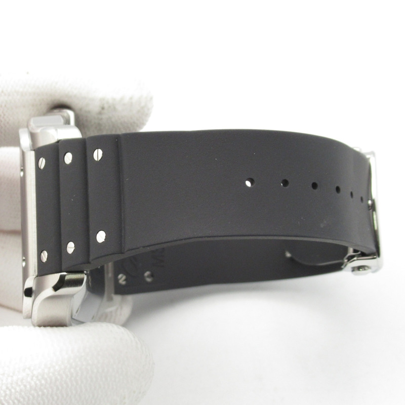 卡地亞 Santos de Chronograph XL 男士腕錶，不鏽鋼錶殼，橡膠錶帶，灰色 (WSSA0078)-8