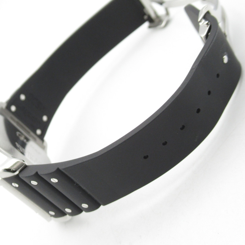 卡地亞 Santos de Chronograph XL 男士腕錶，不鏽鋼錶殼，橡膠錶帶，灰色 (WSSA0078)-15