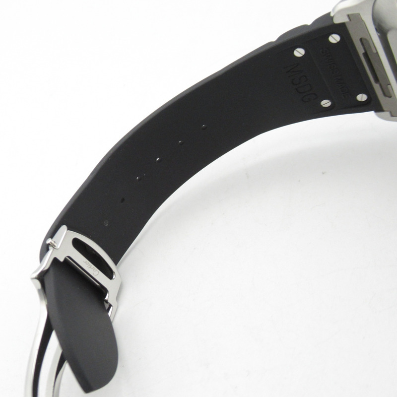 卡地亞 Santos de Chronograph XL 男士腕錶，不鏽鋼錶殼，橡膠錶帶，灰色 (WSSA0078)-16