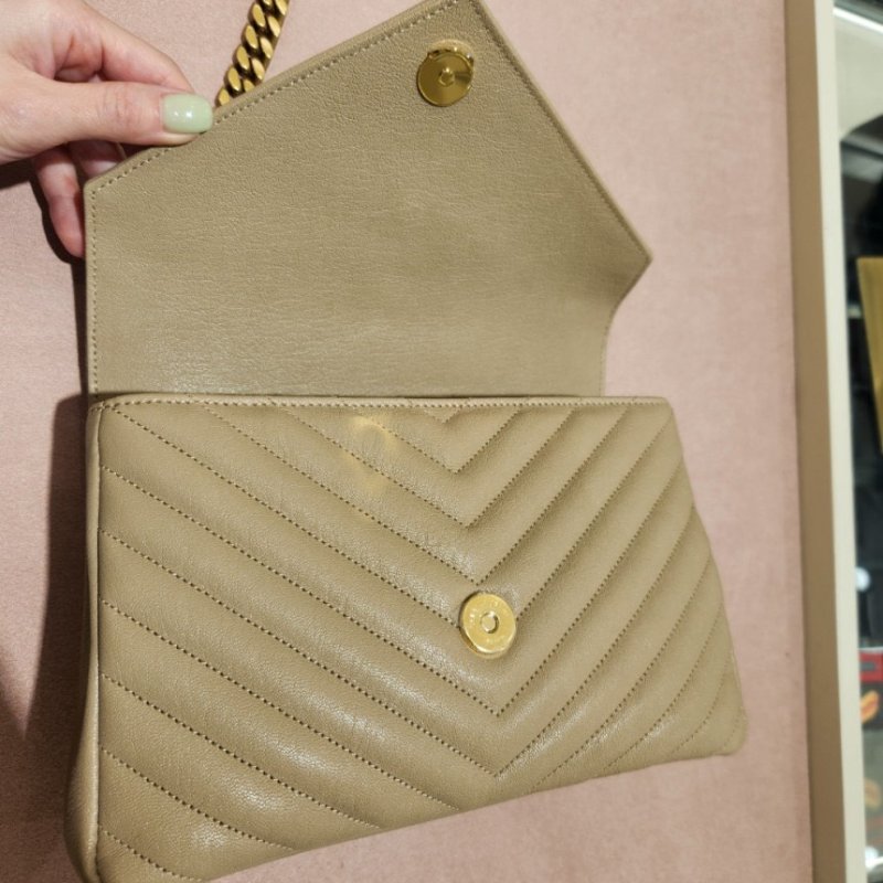 🎉新品好折扣✨Saint Laurent YSL 中款 College 金鏈學院包 乾燥玫瑰色﻿-7