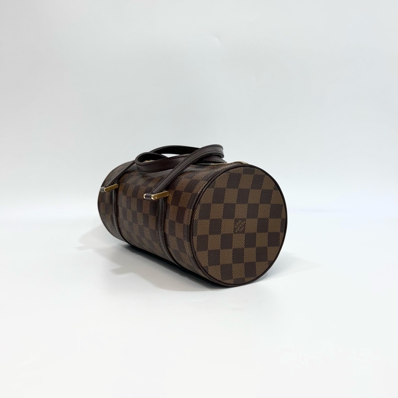 🔥路易威登圓筒包26LV咖棋盤格金釦Papillon PM圓筒包 N51304-6