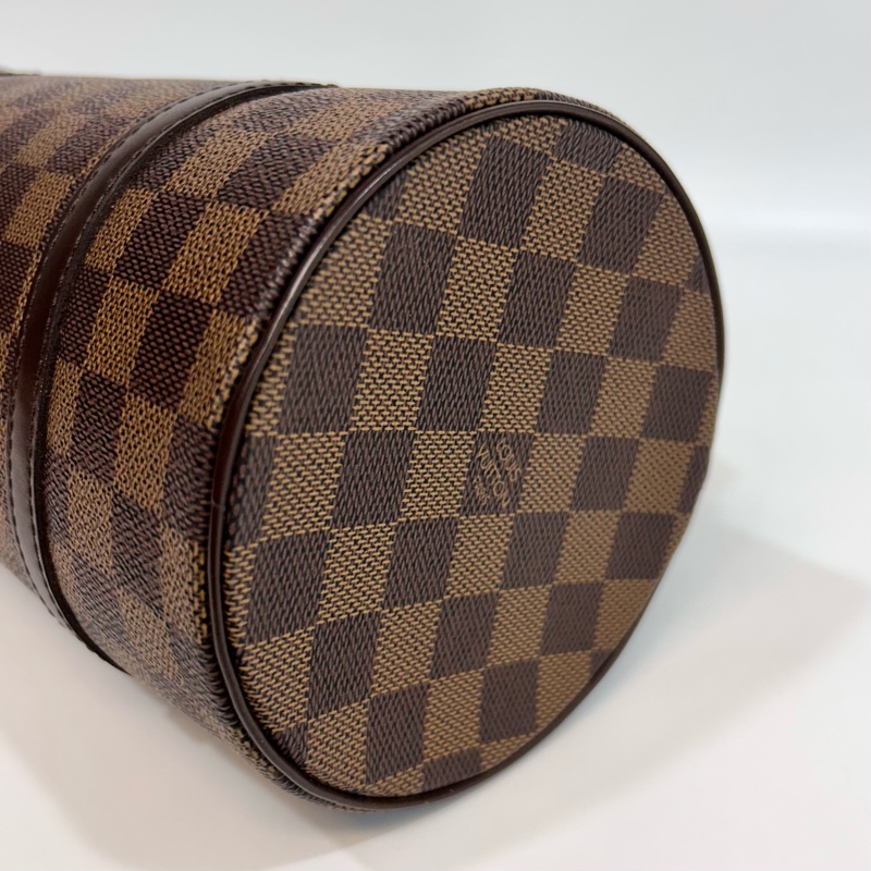 🔥路易威登圓筒包26LV咖棋盤格金釦Papillon PM圓筒包 N51304-14