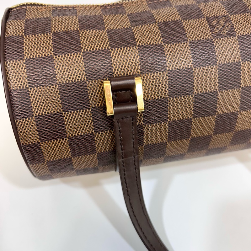 🔥路易威登圓筒包26LV咖棋盤格金釦Papillon PM圓筒包 N51304-24