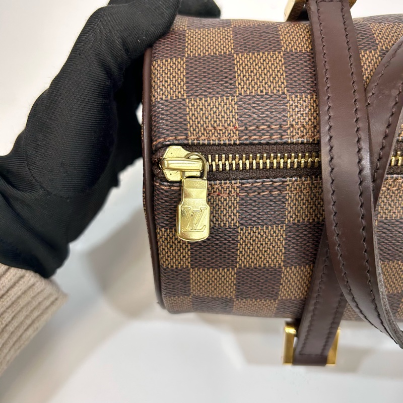 🔥路易威登圓筒包26LV咖棋盤格金釦Papillon PM圓筒包 N51304-26