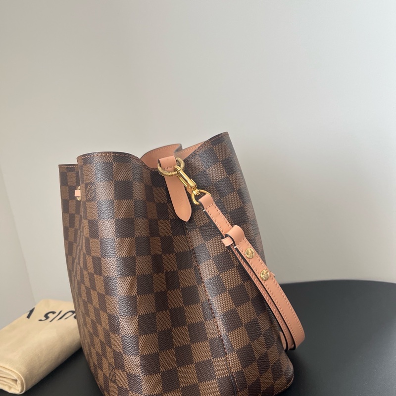 LV棋盤格粉色水桶，編碼+芯片，無磨損痕跡-2