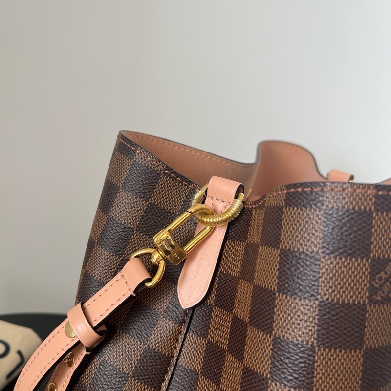 LV棋盤格粉色水桶，編碼+芯片，無磨損痕跡-3