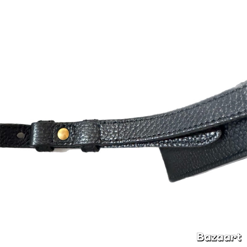 Gucci 斜背包 黑色牛皮 金釦-29