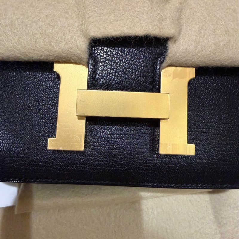 愛馬仕Hermes康康Constance mini 19 黑金W刻-5