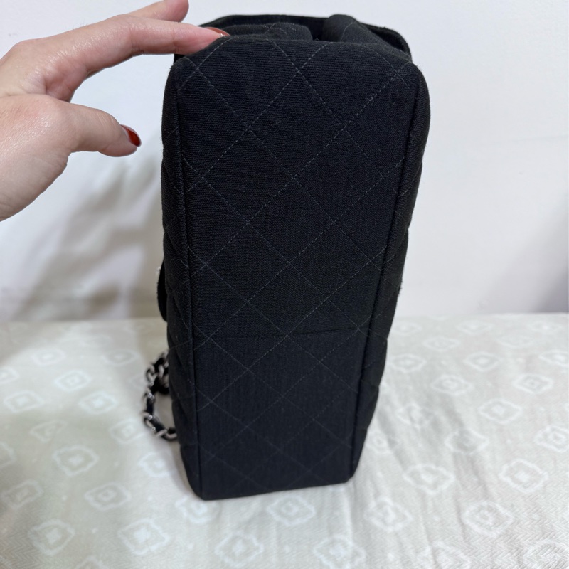 Chanel 雙子星雙面銀扣鏈條CF25 佳績布肩背包 雙面Logo稀有老香!! CP值超高的CF25!!!-4