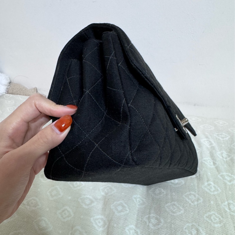 Chanel 雙子星雙面銀扣鏈條CF25 佳績布肩背包 雙面Logo稀有老香!! CP值超高的CF25!!!-14