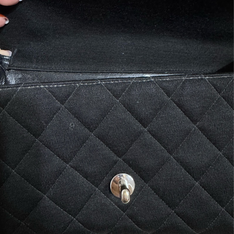 Chanel 雙子星雙面銀扣鏈條CF25 佳績布肩背包 雙面Logo稀有老香!! CP值超高的CF25!!!-19